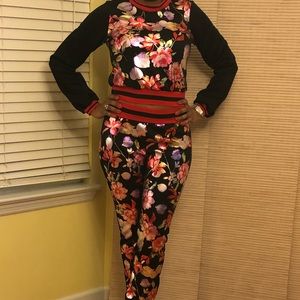 Floral Print Ladies Jogging Suit